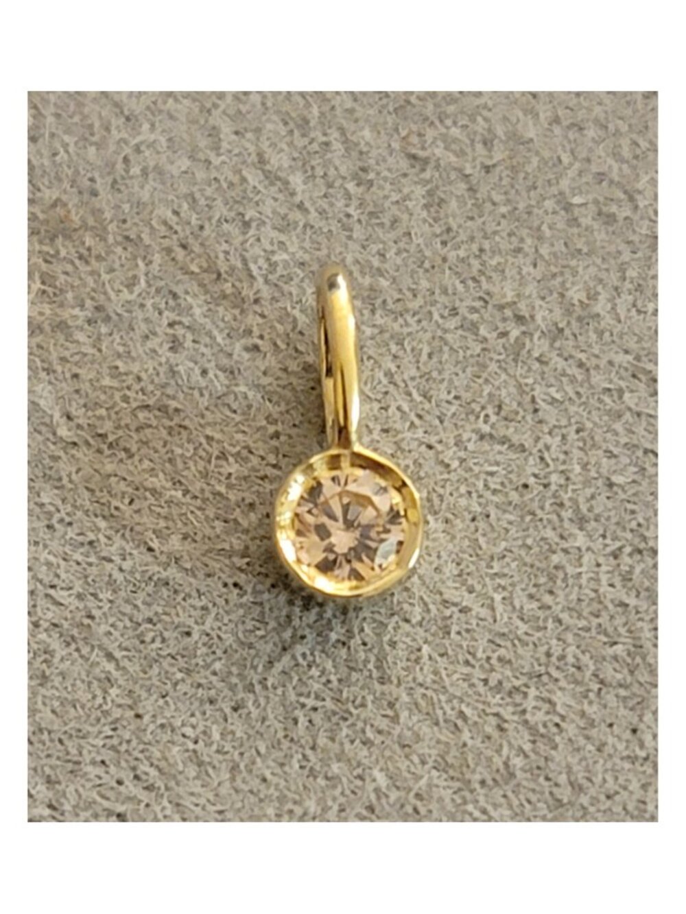 Tiny October Birthstone Charm 14K Solid Gold Pink Pendant NWT